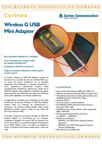 corinex wireless g usb mini adapter